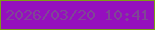 文字の大きさ：2、枠の色：7d9d16、背景の色：950fbe、文字の色：7f4795 無料ブログパーツのブログ時計