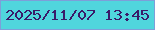 文字の大きさ：2、枠の色：7d9fd9、背景の色：50d6dd、文字の色：3a1a69 無料ブログパーツのブログ時計