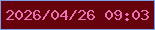 文字の大きさ：3、枠の色：7d9fe7、背景の色：65020b、文字の色：ec71b4 無料ブログパーツのブログ時計