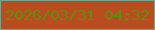 文字の大きさ：4、枠の色：7da289、背景の色：b94d20、文字の色：608d0d 無料ブログパーツのブログ時計