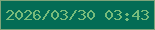 文字の大きさ：2、枠の色：7da37a、背景の色：036c55、文字の色：77bb7b 無料ブログパーツのブログ時計