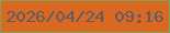 文字の大きさ：5、枠の色：7da45d、背景の色：db6820、文字の色：5c5d64 無料ブログパーツのブログ時計