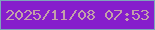 文字の大きさ：4、枠の色：7da5bb、背景の色：861ecc、文字の色：c3a0aa 無料ブログパーツのブログ時計