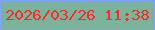 文字の大きさ：4、枠の色：7da5fd、背景の色：7ab29c、文字の色：f52d28 無料ブログパーツのブログ時計