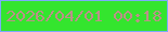 文字の大きさ：5、枠の色：7daafa、背景の色：34e52e、文字の色：bb9188 無料ブログパーツのブログ時計