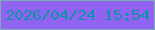 文字の大きさ：1、枠の色：7dacb7、背景の色：9064f1、文字の色：0d93a9 無料ブログパーツのブログ時計