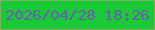 文字の大きさ：3、枠の色：7db15d、背景の色：19c938、文字の色：6b5ab7 無料ブログパーツのブログ時計