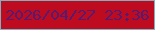 文字の大きさ：3、枠の色：7db1c0、背景の色：be0b1f、文字の色：551b73 無料ブログパーツのブログ時計