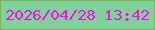 文字の大きさ：3、枠の色：7db25b、背景の色：81d19a、文字の色：fe0aec 無料ブログパーツのブログ時計