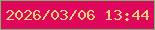 文字の大きさ：1、枠の色：7db476、背景の色：de075b、文字の色：fbd374 無料ブログパーツのブログ時計