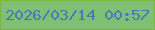 文字の大きさ：1、枠の色：7db639、背景の色：7fc075、文字の色：4676be 無料ブログパーツのブログ時計