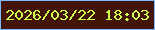文字の大きさ：3、枠の色：7dbaff、背景の色：431408、文字の色：cdfd4d 無料ブログパーツのブログ時計