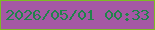 文字の大きさ：3、枠の色：7dbb24、背景の色：a558a4、文字の色：20834b 無料ブログパーツのブログ時計