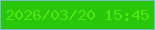 文字の大きさ：3、枠の色：7dbbc2、背景の色：28c70c、文字の色：51e70c 無料ブログパーツのブログ時計