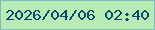 文字の大きさ：5、枠の色：7dbcbb、背景の色：b7edb4、文字の色：074a6d 無料ブログパーツのブログ時計