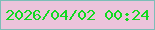 文字の大きさ：5、枠の色：7dbdb8、背景の色：ecc3db、文字の色：12d921 無料ブログパーツのブログ時計