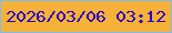 文字の大きさ：4、枠の色：7dbeed、背景の色：f6b138、文字の色：2a08c2 無料ブログパーツのブログ時計