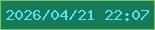 文字の大きさ：5、枠の色：7dc252、背景の色：167b59、文字の色：4de6f4 無料ブログパーツのブログ時計