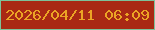 文字の大きさ：2、枠の色：7dc29a、背景の色：a92914、文字の色：eba425 無料ブログパーツのブログ時計