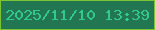 文字の大きさ：2、枠の色：7dc435、背景の色：237652、文字の色：31c98f 無料ブログパーツのブログ時計