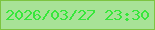 文字の大きさ：4、枠の色：7dc441、背景の色：a8e297、文字の色：37e73b 無料ブログパーツのブログ時計