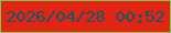 文字の大きさ：1、枠の色：7dc459、背景の色：e42413、文字の色：0b5a68 無料ブログパーツのブログ時計