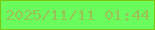 文字の大きさ：2、枠の色：7dc510、背景の色：6afb5d、文字の色：9ac256 無料ブログパーツのブログ時計