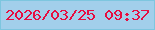 文字の大きさ：2、枠の色：7dc6df、背景の色：a2cfeb、文字の色：e60d40 無料ブログパーツのブログ時計