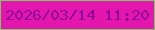 文字の大きさ：2、枠の色：7dc760、背景の色：e316ae、文字の色：910099 無料ブログパーツのブログ時計