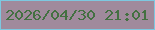 文字の大きさ：2、枠の色：7dc8e0、背景の色：a08a9c、文字の色：437041 無料ブログパーツのブログ時計