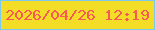 文字の大きさ：3、枠の色：7dc8ef、背景の色：f4dd27、文字の色：f55a53 無料ブログパーツのブログ時計