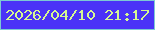 文字の大きさ：2、枠の色：7dc9d3、背景の色：4b33f7、文字の色：d6f892 無料ブログパーツのブログ時計