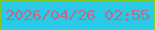 文字の大きさ：3、枠の色：7dca2a、背景の色：2acae7、文字の色：bd6b88 無料ブログパーツのブログ時計