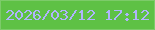文字の大きさ：2、枠の色：7dcb6a、背景の色：5ec145、文字の色：b0b4fc 無料ブログパーツのブログ時計