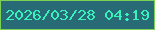 文字の大きさ：2、枠の色：7dd053、背景の色：286b76、文字の色：38f2bb 無料ブログパーツのブログ時計