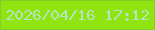 文字の大きさ：1、枠の色：7dd325、背景の色：92e410、文字の色：b3e5c4 無料ブログパーツのブログ時計