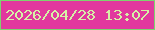 文字の大きさ：3、枠の色：7dd36f、背景の色：e1389e、文字の色：d6f1a7 無料ブログパーツのブログ時計