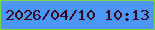 文字の大きさ：3、枠の色：7dd64a、背景の色：4c97f6、文字の色：36001b 無料ブログパーツのブログ時計