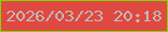 文字の大きさ：5、枠の色：7dd904、背景の色：e04842、文字の色：bdbab7 無料ブログパーツのブログ時計