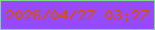 文字の大きさ：2、枠の色：7dd98b、背景の色：954afe、文字の色：da5000 無料ブログパーツのブログ時計