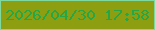 文字の大きさ：4、枠の色：7dd9a0、背景の色：8d9f11、文字の色：27a645 無料ブログパーツのブログ時計