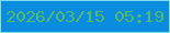 文字の大きさ：3、枠の色：7dddec、背景の色：0a8ddf、文字の色：52b96d 無料ブログパーツのブログ時計