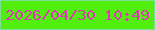 文字の大きさ：3、枠の色：7ddf95、背景の色：51ee0e、文字の色：dd39b7 無料ブログパーツのブログ時計