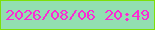 文字の大きさ：5、枠の色：7de00a、背景の色：92dfb1、文字の色：fa2ad4 無料ブログパーツのブログ時計