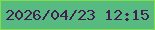 文字の大きさ：1、枠の色：7de047、背景の色：56ba81、文字の色：431d54 無料ブログパーツのブログ時計