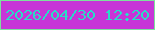 文字の大きさ：4、枠の色：7de19d、背景の色：c735d7、文字の色：28ddc7 無料ブログパーツのブログ時計