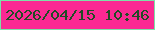 文字の大きさ：2、枠の色：7de1a8、背景の色：fb2993、文字の色：204c25 無料ブログパーツのブログ時計