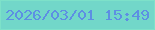 文字の大きさ：1、枠の色：7de1c9、背景の色：72d7c9、文字の色：5d8fe3 無料ブログパーツのブログ時計