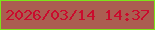 文字の大きさ：3、枠の色：7de31a、背景の色：ab5d51、文字の色：ca0b2d 無料ブログパーツのブログ時計