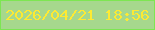 文字の大きさ：3、枠の色：7de652、背景の色：a6d88d、文字の色：fdea33 無料ブログパーツのブログ時計
